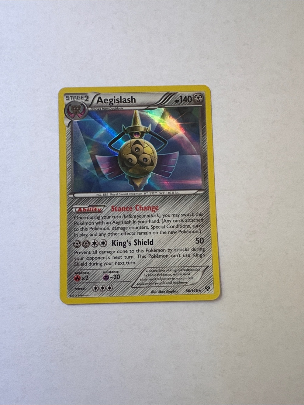Pokemon Aegislash Holo Trading Card